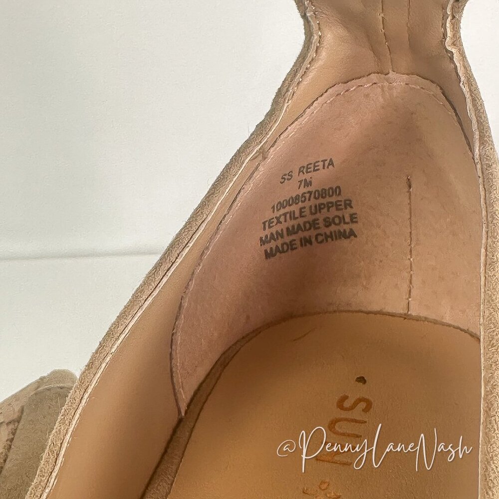 Sun + Stone Reeta Heeled Sandal Size 7 Sand Cork - Picture 9 of 11